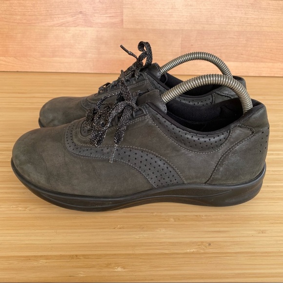 SAS Womens Leather Dark Army Green Shoes Size 9.5 W - Picture 2 of 8